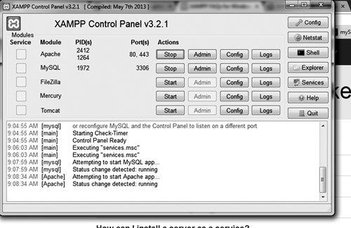 XAMPP controlpanel